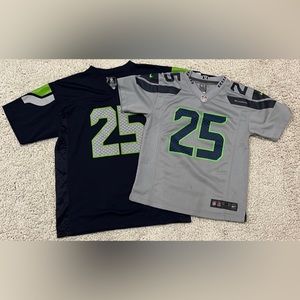 Richard Sherman Seattle Seahawks Youth Medium Grey and XL Navy Jersey
